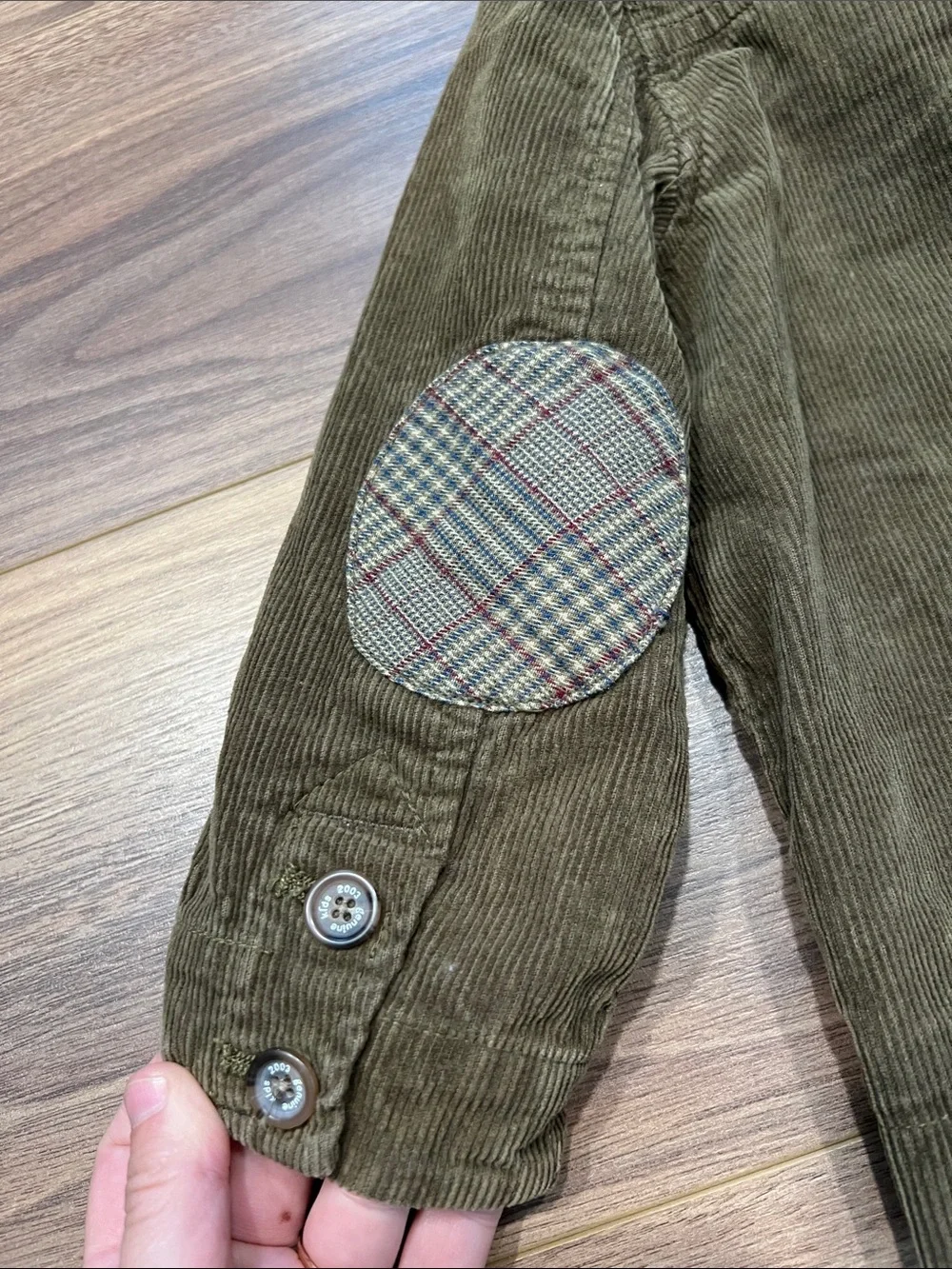 Genuine Kids from Oshkosh Blazer Plaid Patch Pockets in Brown Size 3T